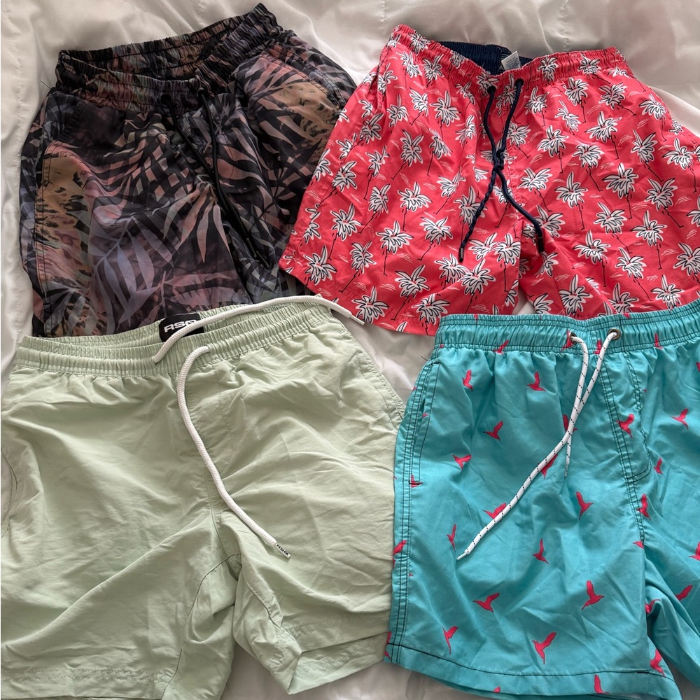 Lot Board Shorts Swim Trunks  Men’s Small Tropical Casual  Beach Set Of 4